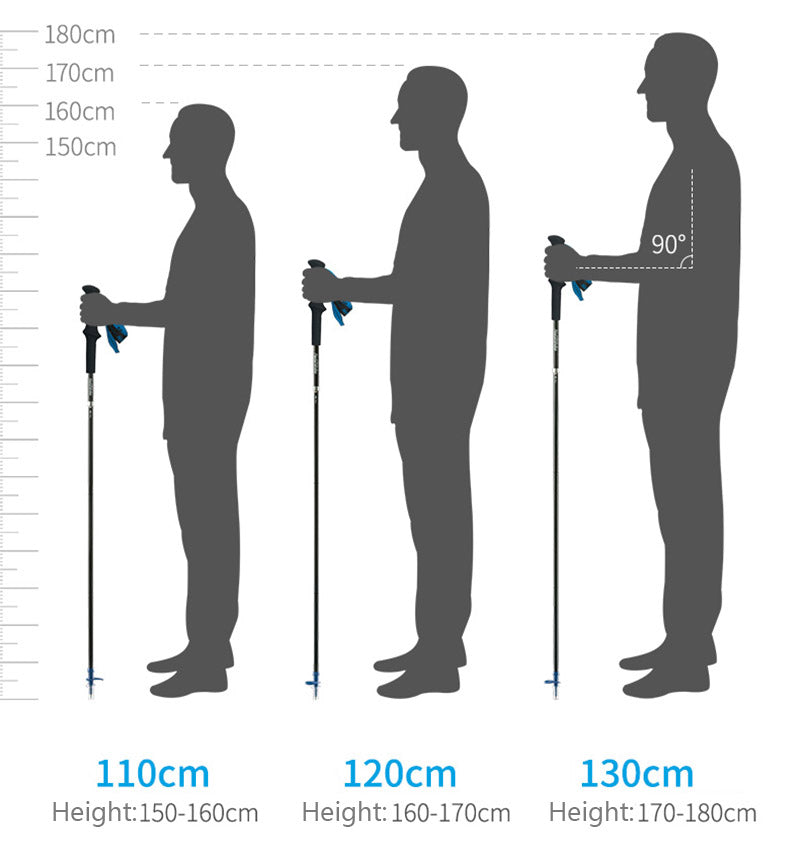 (120cm) ST08 輕量碳纖維4節Z行山杖 - 藍色