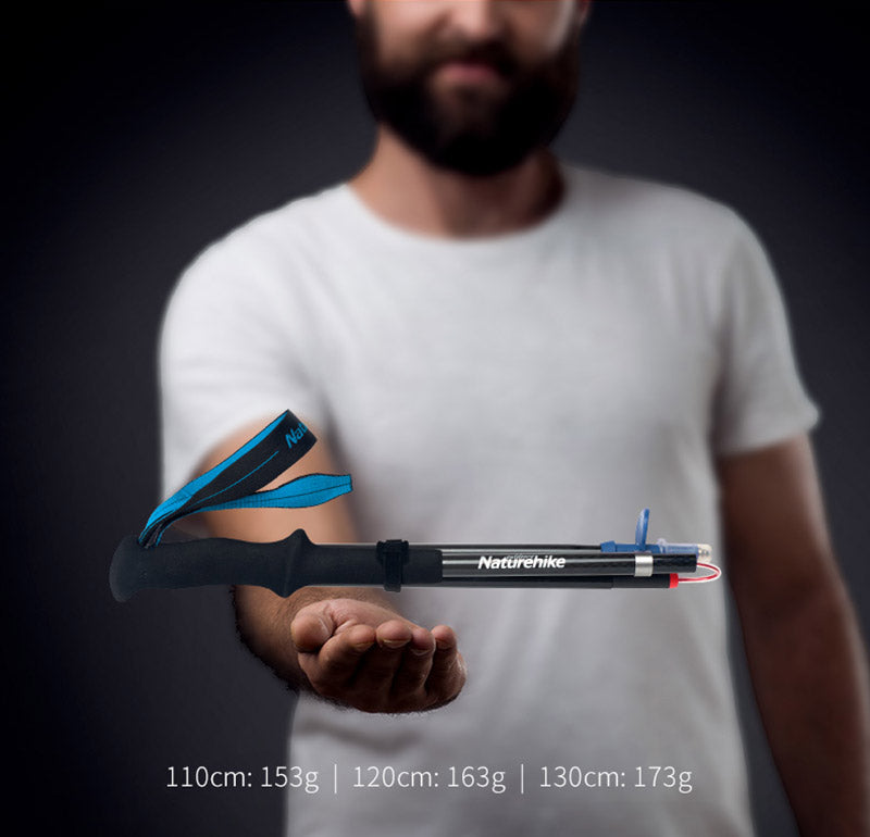 (130cm) ST08 輕量碳纖維4節Z行山杖 - 藍色