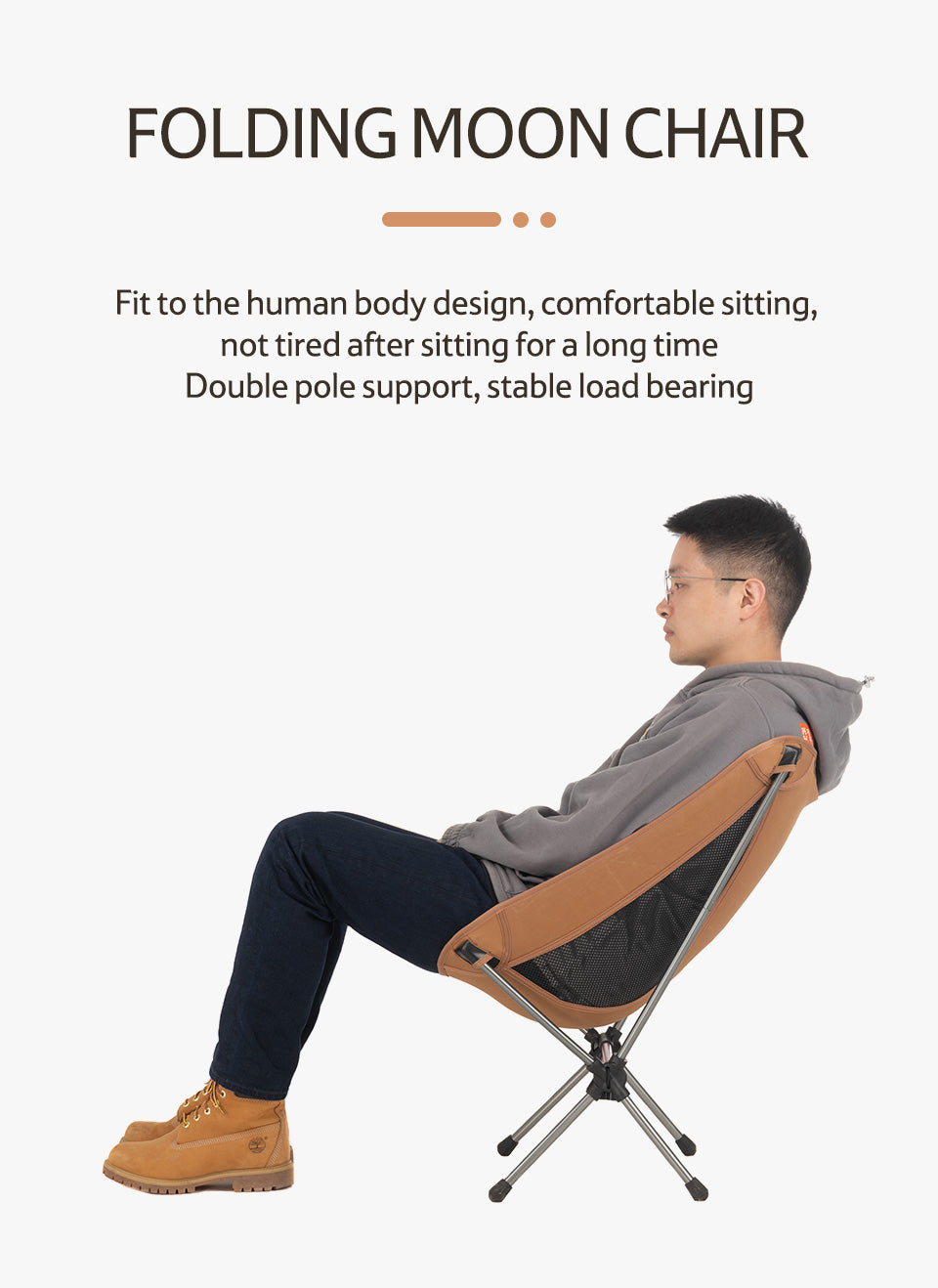 YL08 輕量化摺疊月亮椅 | 戶外休閒高背鋁管椅 | 僅重 878g | 承重 120KG NH20JJ027