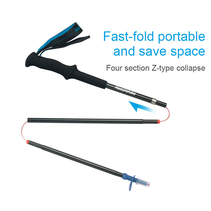 (130cm) ST08 輕量碳纖維4節Z行山杖 - 藍色