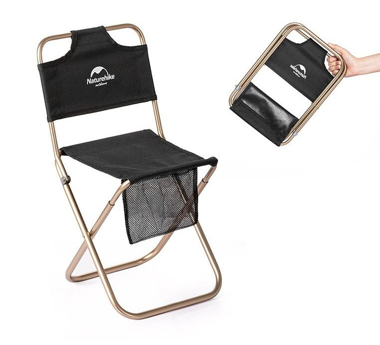 MZ01休閒折疊椅(連椅背) - 黑色