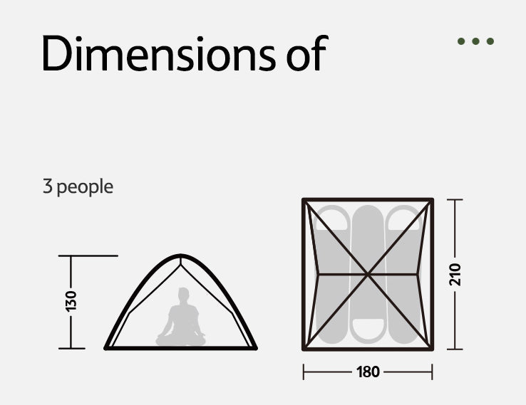 3人自動速開帳篷 | 一拉搭建 | PU2000mm防水 | 防風NH21ZP008