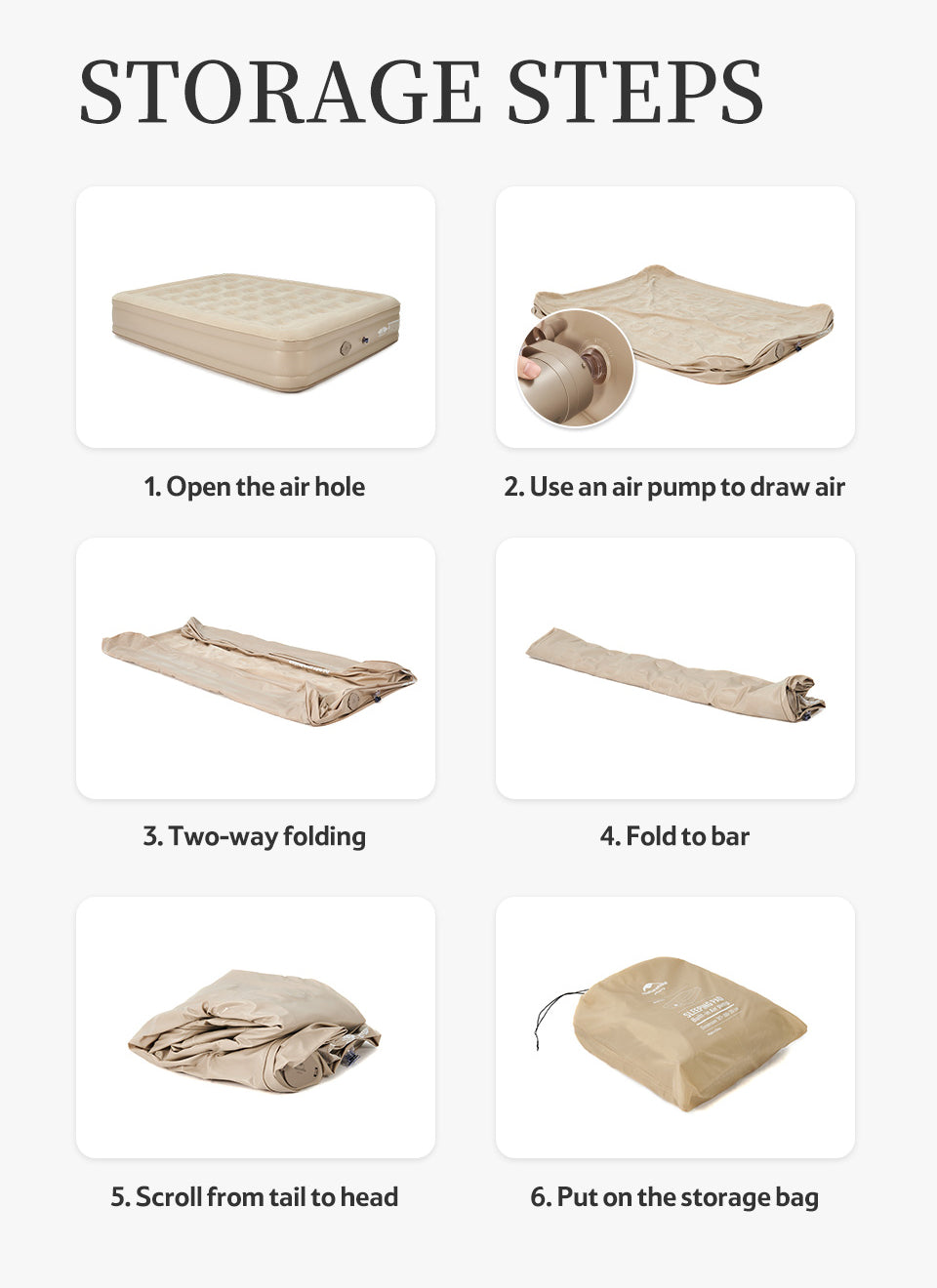 CD04 PVC情侶充氣床墊(連充氣泵) - 米色