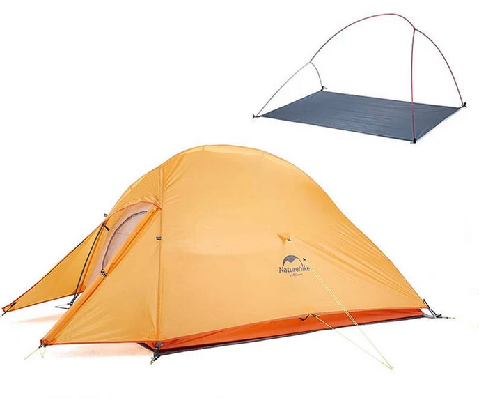 CloudUp2 210T 牛津布鋁桿1-2人輕型帳篷(附墊) - 綠色/橙色