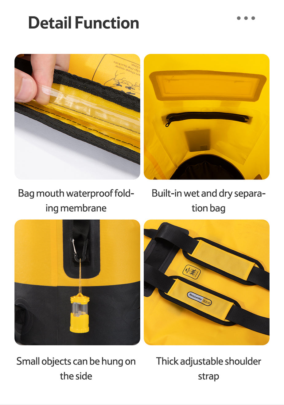 20-40L TB03戶外乾濕分隔防水背囊 - 黃色/卡奇色