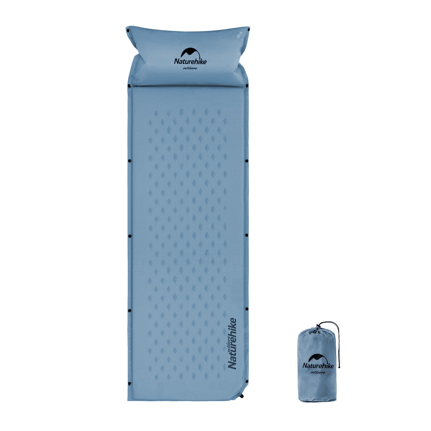 Q002露營自動充氣床墊(連枕頭) - 藍色