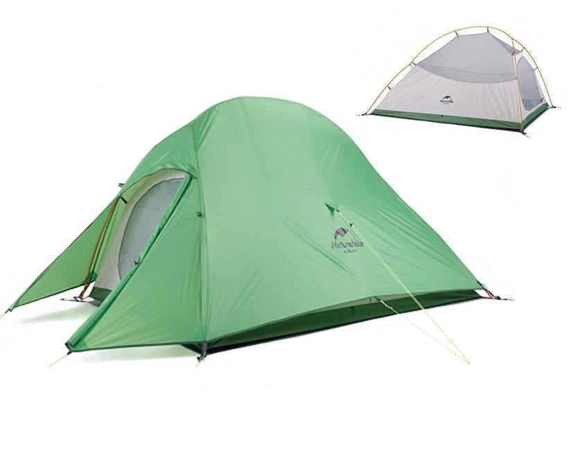 CloudUp2 210T 牛津布鋁桿1-2人輕型帳篷(附墊) - 綠色/橙色