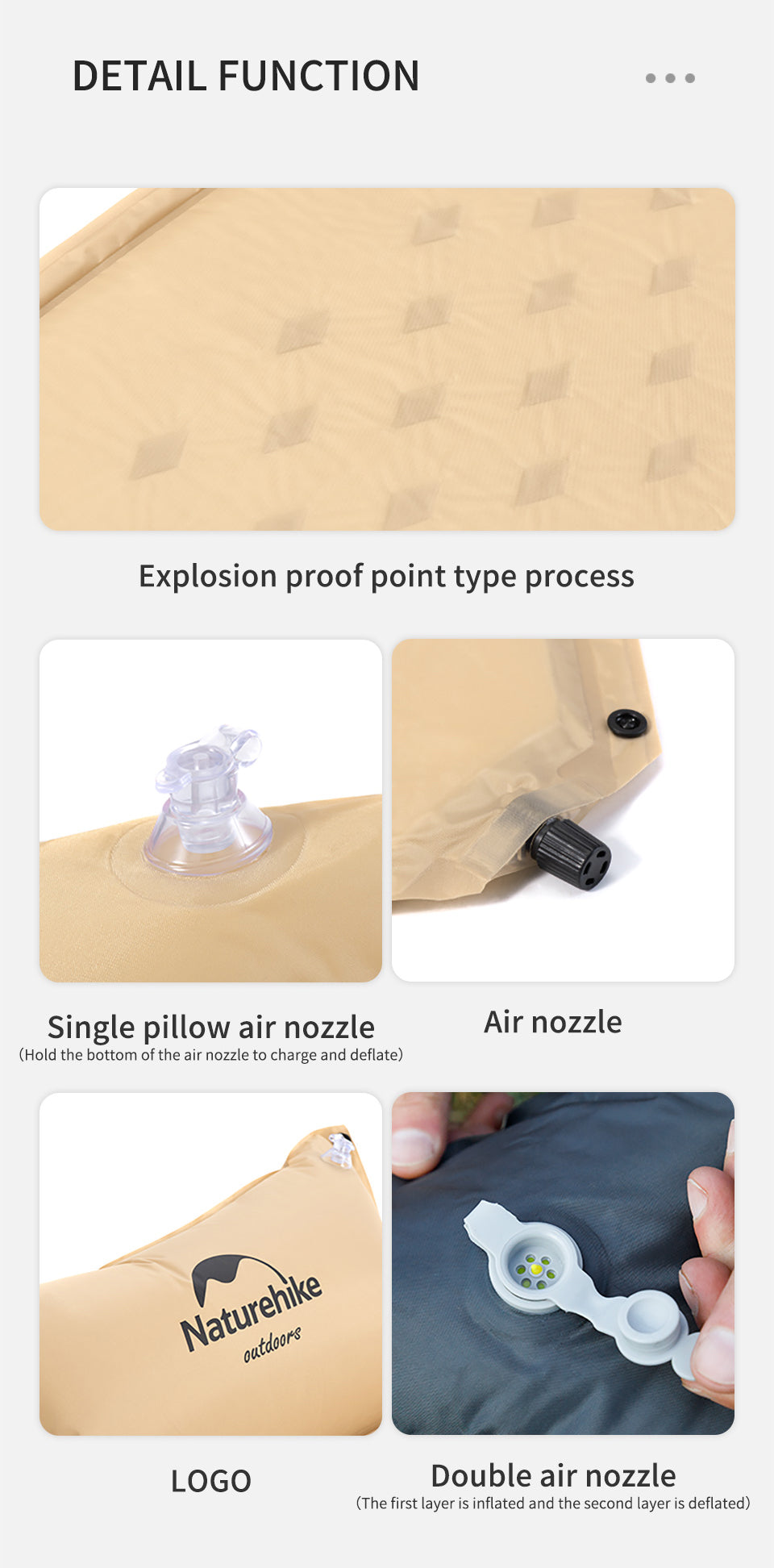 Q002露營自動充氣床墊(連枕頭) - 藍色