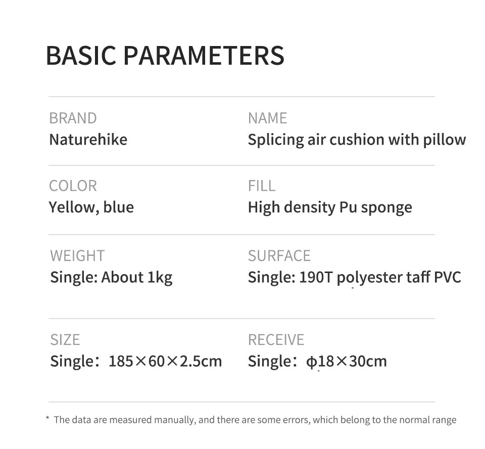 Q002露營自動充氣床墊(連枕頭) - 藍色